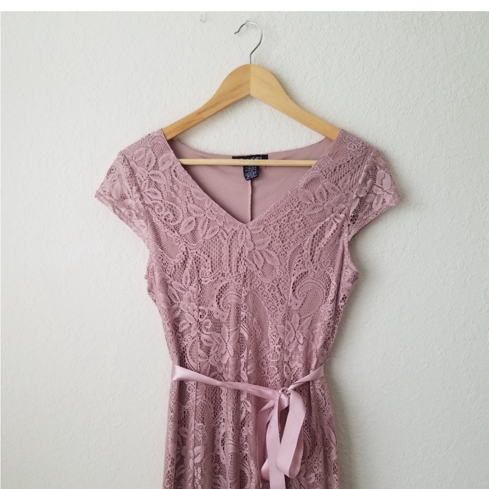 Pink lace formal dress